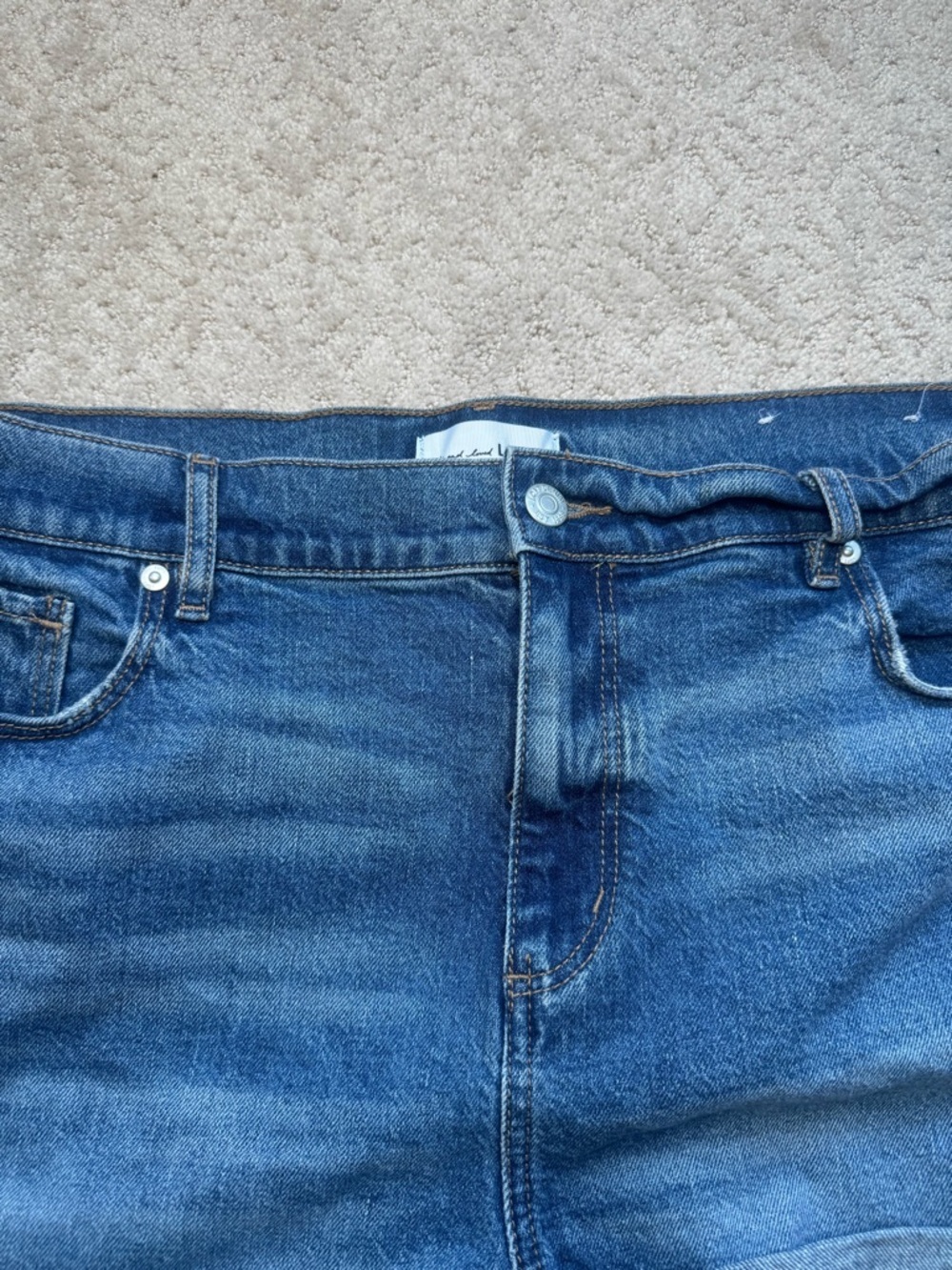 LOFT Women's Dark Blue Denim Roll-Cuff Shorts - size 32 - Picture 5 of 5